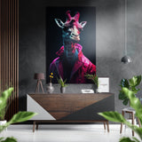 Cool Giraffe Brushed Aluminium Dibond Wall Art