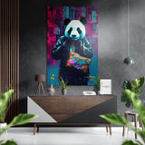 Fashionate Panda Brushed Aluminium Dibond Wall Art