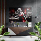 Woman in a Bar Brushed Aluminium Dibond Wall Art