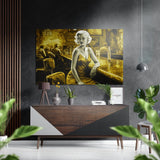 Woman in a Bar Brushed Aluminium Dibond Wall Art