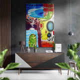 Kandinsky Style Brushed Aluminium Dibond Wall Art