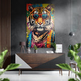 Spectacled Tiger Brushed Aluminium Dibond Wall Art