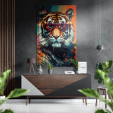 Spectacled Tiger Brushed Aluminium Dibond Wall Art