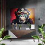 Smarty Monkey Brushed Aluminium Dibond Wall Art