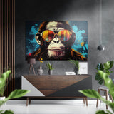 Smarty Monkey Brushed Aluminium Dibond Wall Art