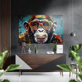 Smarty Monkey Brushed Aluminium Dibond Wall Art