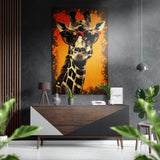 Happy Giraffe Brushed Aluminium Dibond Wall Art