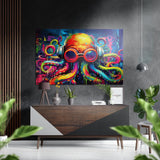 DJ Octopus Brushed Aluminium Dibond Wall Art