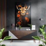 Deer in Flowers Brushed Aluminium Dibond Wall Art