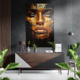 Golden Woman Brushed Aluminium Dibond Wall Art