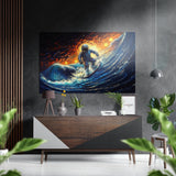 Astronaut Surfer Brushed Aluminium Dibond Wall Art