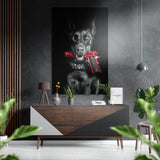 Dog and Gun Brushed Aluminium Dibond Wall Art