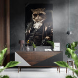 Cat Boss Brushed Aluminium Dibond Wall Art