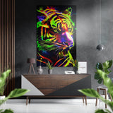 Neon Tiger Brushed Aluminium Dibond Wall Art