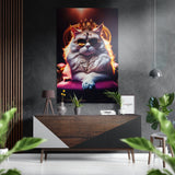 Cat King Brushed Aluminium Dibond Wall Art