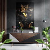 Cat Boss Brushed Aluminium Dibond Wall Art