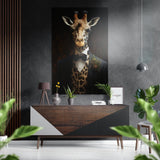 Mr. Giraffe Brushed Aluminium Dibond Wall Art