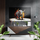 Bull Brushed Aluminium Dibond Wall Art