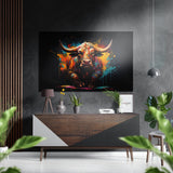 Bull Brushed Aluminium Dibond Wall Art