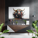 Bull Brushed Aluminium Dibond Wall Art