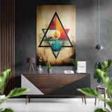 Triangles Brushed Aluminium Dibond Wall Art