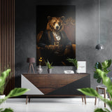 Bear as a Gentleman Brushed Aluminium Dibond Wall Art