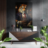 Tiger as a Gentleman Brushed Aluminium Dibond Wall Art