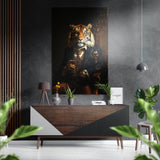 Tiger as a Gentleman Brushed Aluminium Dibond Wall Art