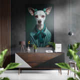 Lady Dog Brushed Aluminium Dibond Wall Art