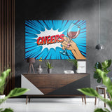 Cheers Brushed Aluminium Dibond Wall Art