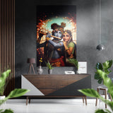 Radha Krishna Brushed Aluminium Dibond Wall Art