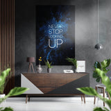 Never Stop Looking Up Brushed Aluminium Dibond Wall Art