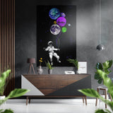 Astronaut's Balloons Brushed Aluminium Dibond Wall Art