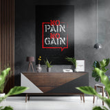 No Pain, No Gain Brushed Aluminium Dibond Wall Art