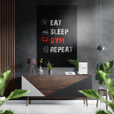 Eat, Sleep, Gym Brushed Aluminium Dibond Wall Art