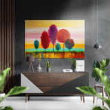 Trees of Colors Brushed Aluminium Dibond Wall Art