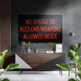 No Drugs Brushed Aluminium Dibond Wall Art