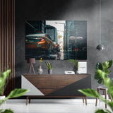 City Rush Brushed Aluminium Dibond Wall Art