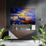 Painted Sunset Brushed Aluminium Dibond Wall Art