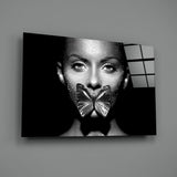 Butterfly Woman Glass Wall Art