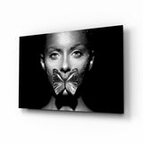 Butterfly Woman Glass Wall Art