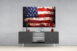 USA Flag Glass Wall Art