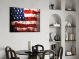 USA Flag Glass Wall Art