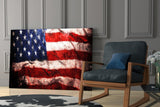 USA Flag Glass Wall Art