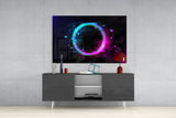 Neon Circle Glass Wall Art