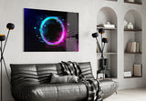 Neon Circle Glass Wall Art