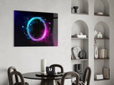 Neon Circle Glass Wall Art