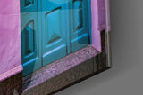 Purple House Glass Wall Art