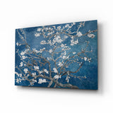 White Flowers Glass Wall Art