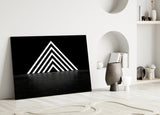 Neon Triangle Glass Wall Art